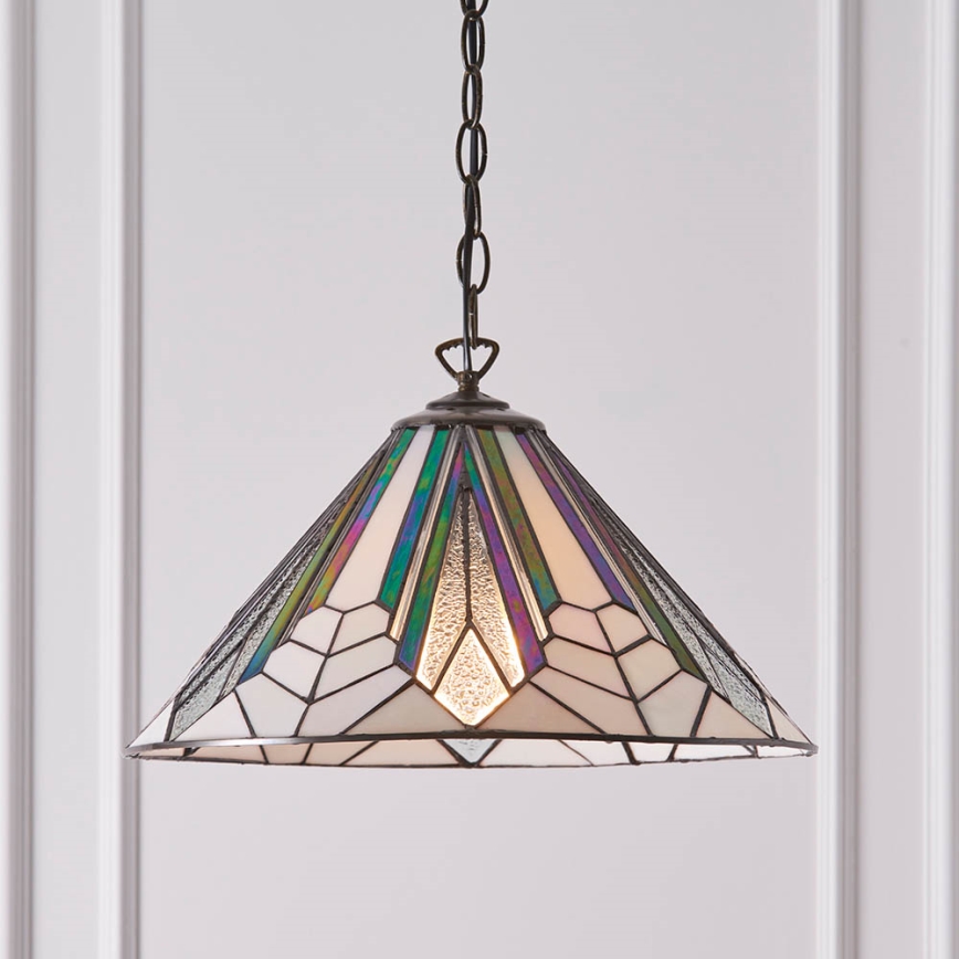 Endon 63937 - Tiffany-Kronleuchter ASTORIA an Kette 1xE27/60W/230V, Ø 40 cm