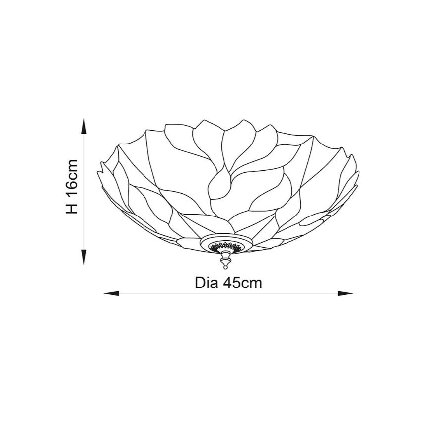 Endon 63960 - Deckenleuchte Tiffany BOTANICA, 2x E27, max. 60 W, 230 V, Ø 45 cm