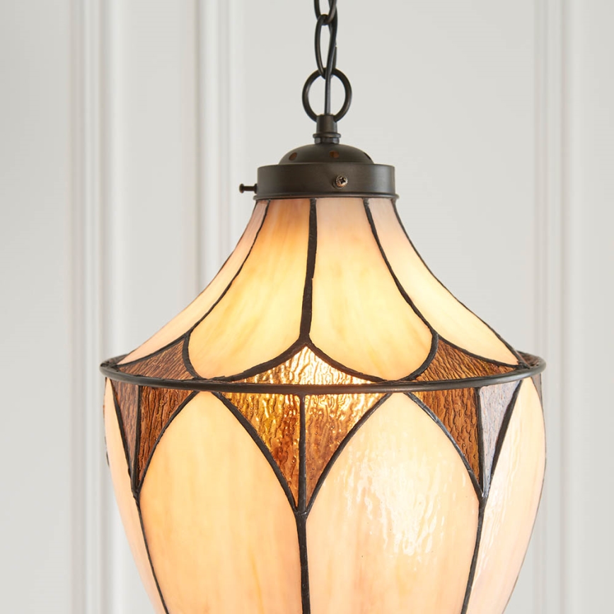 Endon 63974 - Kronleuchter mit Kette BROOKLYN 1xE27/60W/230V braun