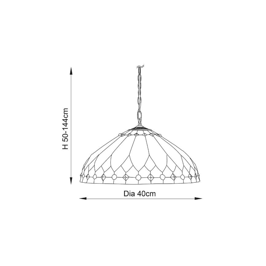 Endon 63977 - Hängeleuchte an Kette BROOKLYN 1xE27/60W/230V d 40 cm