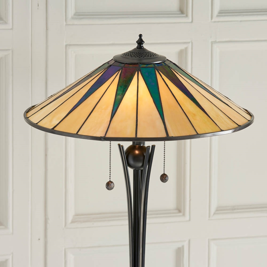 Endon 64041 - Stehleuchte Tiffany DARK STAR 2xE27/60W/230V Ø 49 cm