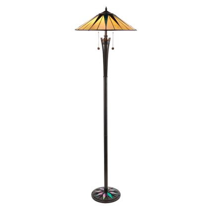 Endon 64041 - Stehleuchte Tiffany DARK STAR 2xE27/60W/230V Ø 49 cm