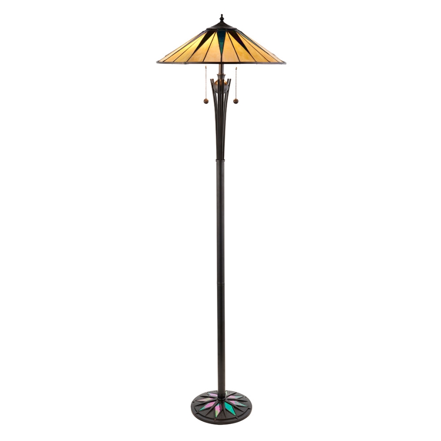 Endon 64041 - Stehleuchte Tiffany DARK STAR 2xE27/60W/230V Ø 49 cm