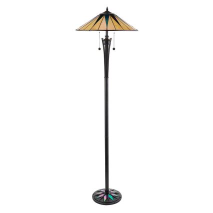 Endon 64041 - Stehleuchte Tiffany DARK STAR 2xE27/60W/230V Ø 49 cm