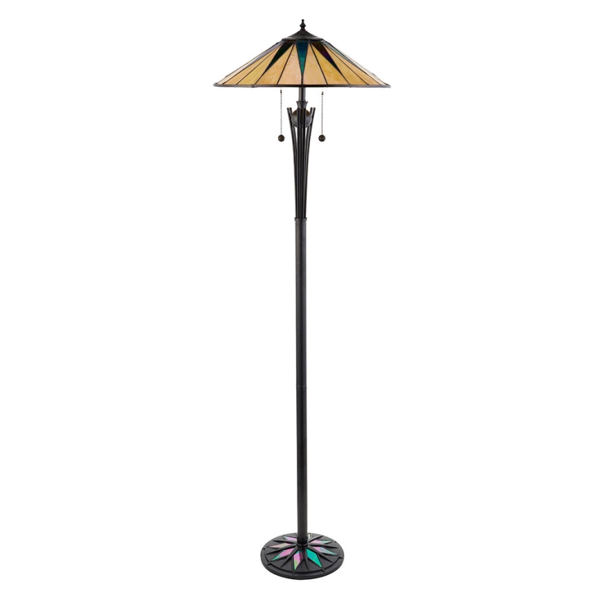 Endon 64041 - Stehleuchte Tiffany DARK STAR 2xE27/60W/230V Ø 49 cm