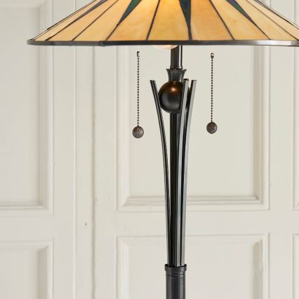 Endon 64041 - Stehleuchte Tiffany DARK STAR 2xE27/60W/230V Ø 49 cm