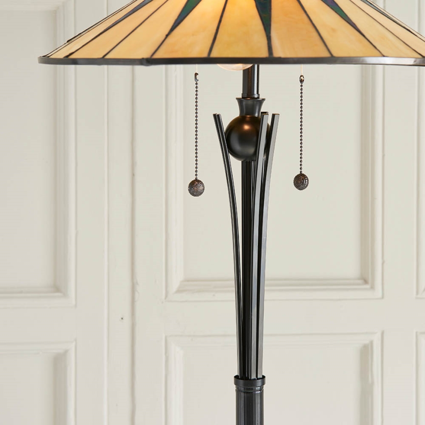 Endon 64041 - Stehleuchte Tiffany DARK STAR 2xE27/60W/230V Ø 49 cm