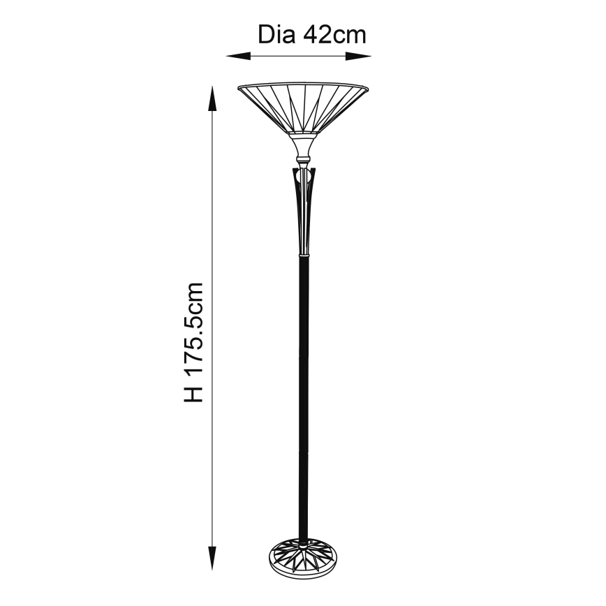 Endon 64042 - Stehleuchte DARK STAR 1xE27/60W/230V d 42 cm