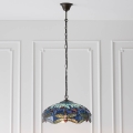 Endon 64080 - Tiffany-Kronleuchter an Kette DRAGONFLY 3xE27/60W/230V Ø 41 cm