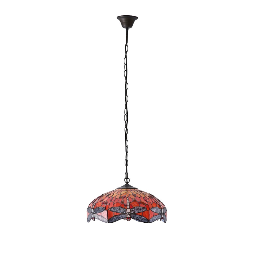 Endon 64081 - Kronleuchter an Kette Tiffany DRAGONFLY 3xE27/60W/230V Ø 41 cm