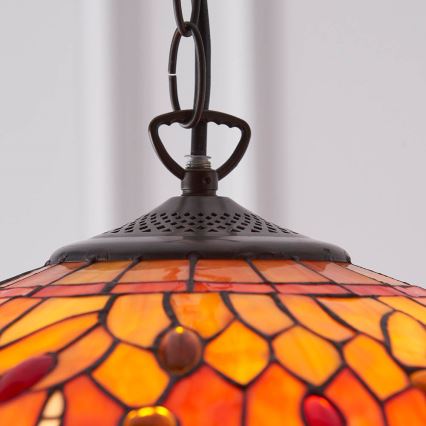 Endon 64081 - Kronleuchter an Kette Tiffany DRAGONFLY 3xE27/60W/230V Ø 41 cm