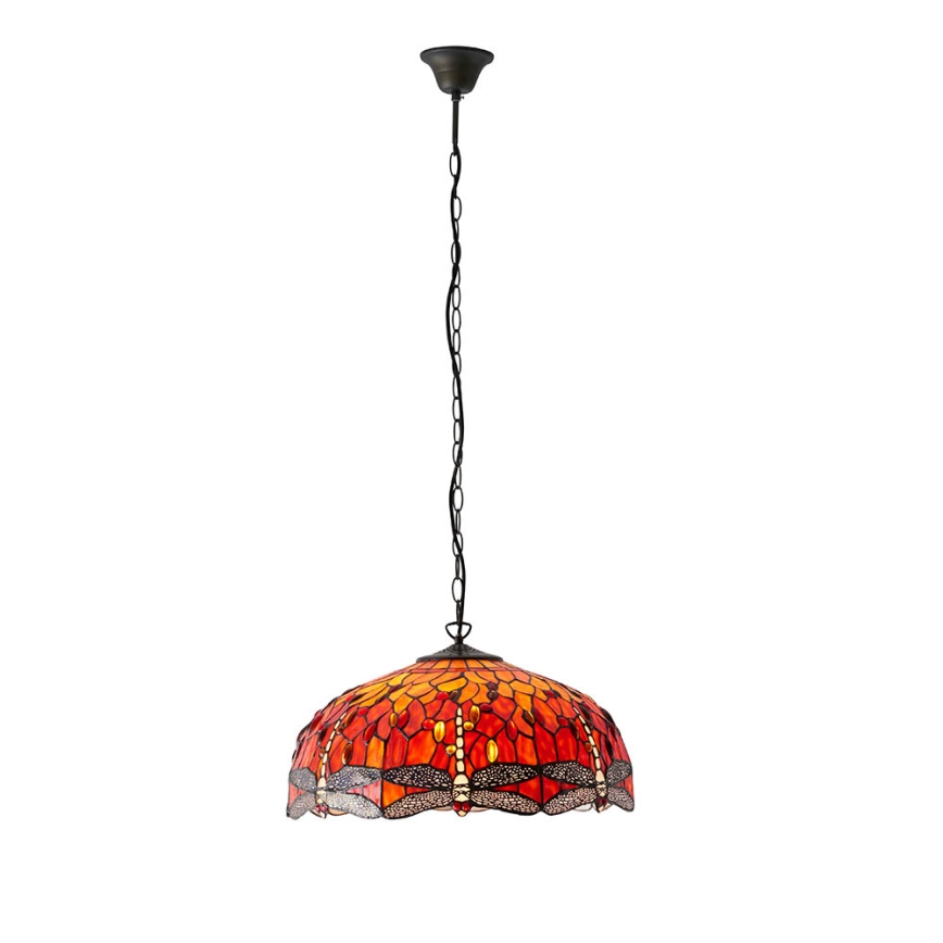 Endon 64082 - Hängeleuchte mit Kette Tiffany DRAGONFLY 3xE27/60W/230V Ø 50 cm