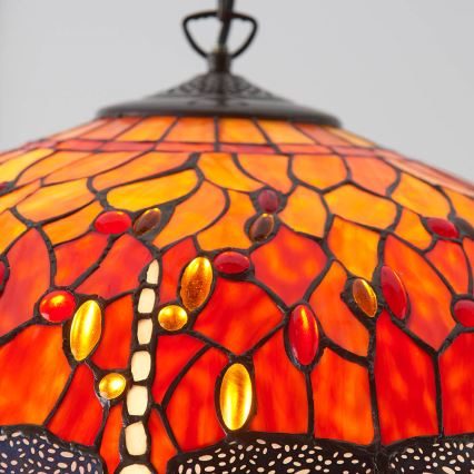 Endon 64082 - Hängeleuchte mit Kette Tiffany DRAGONFLY 3xE27/60W/230V Ø 50 cm