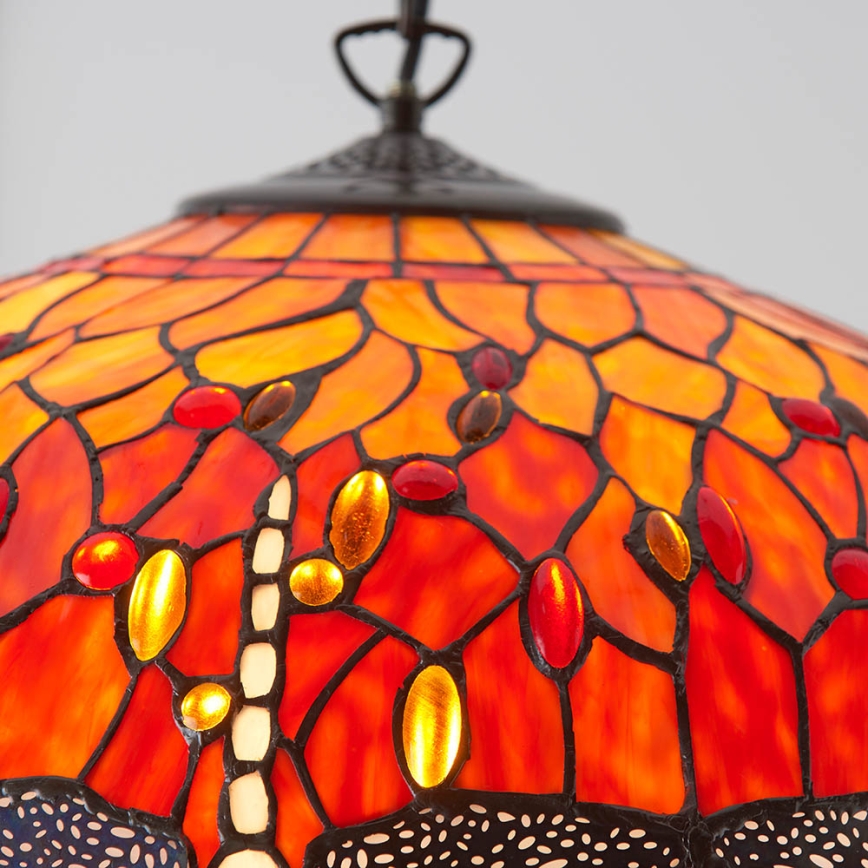 Endon 64082 - Hängeleuchte mit Kette Tiffany DRAGONFLY 3xE27/60W/230V Ø 50 cm