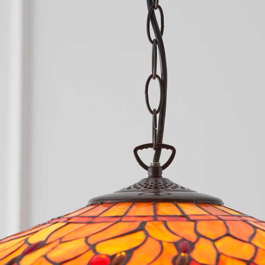 Endon 64082 - Hängeleuchte mit Kette Tiffany DRAGONFLY 3xE27/60W/230V Ø 50 cm
