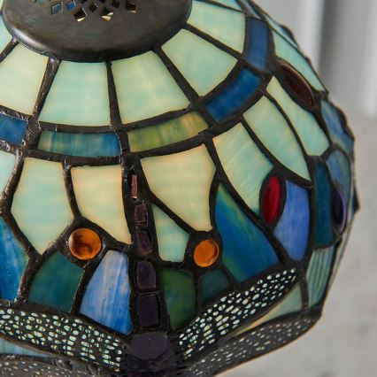 Endon 64088 - Tischlampe Tiffany DRAGONFLY 1xE14/40W/230V Ø 20 cm
