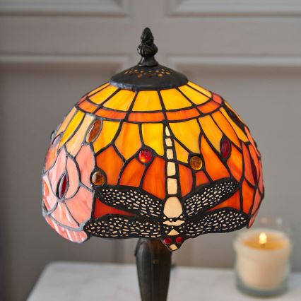 Endon 64091 - Tischlampe Tiffany DRAGONFLY 1x E14/7W/230V, Ø 20 cm