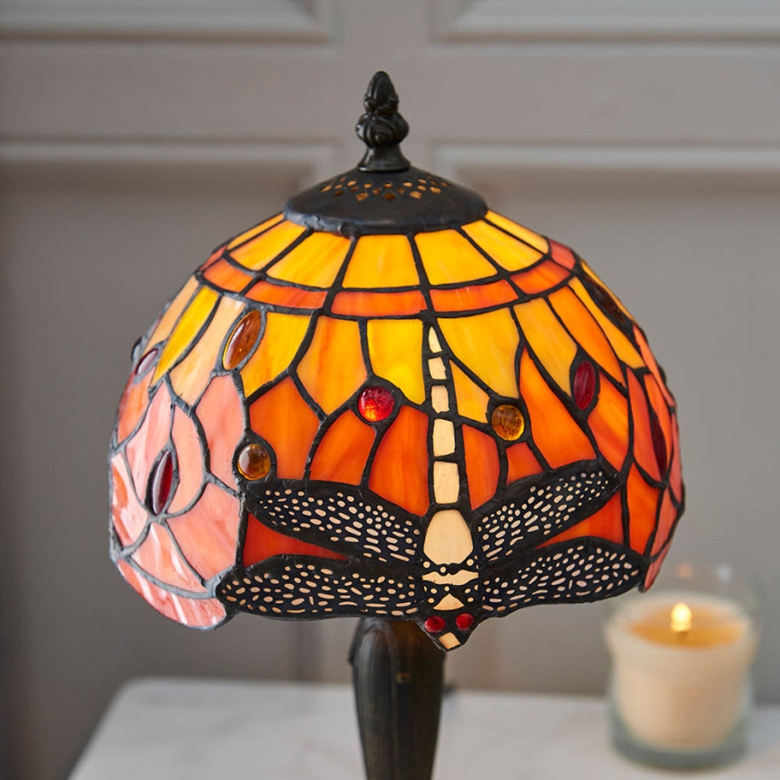 Endon 64091 - Tischlampe Tiffany DRAGONFLY 1x E14/7W/230V, Ø 20 cm