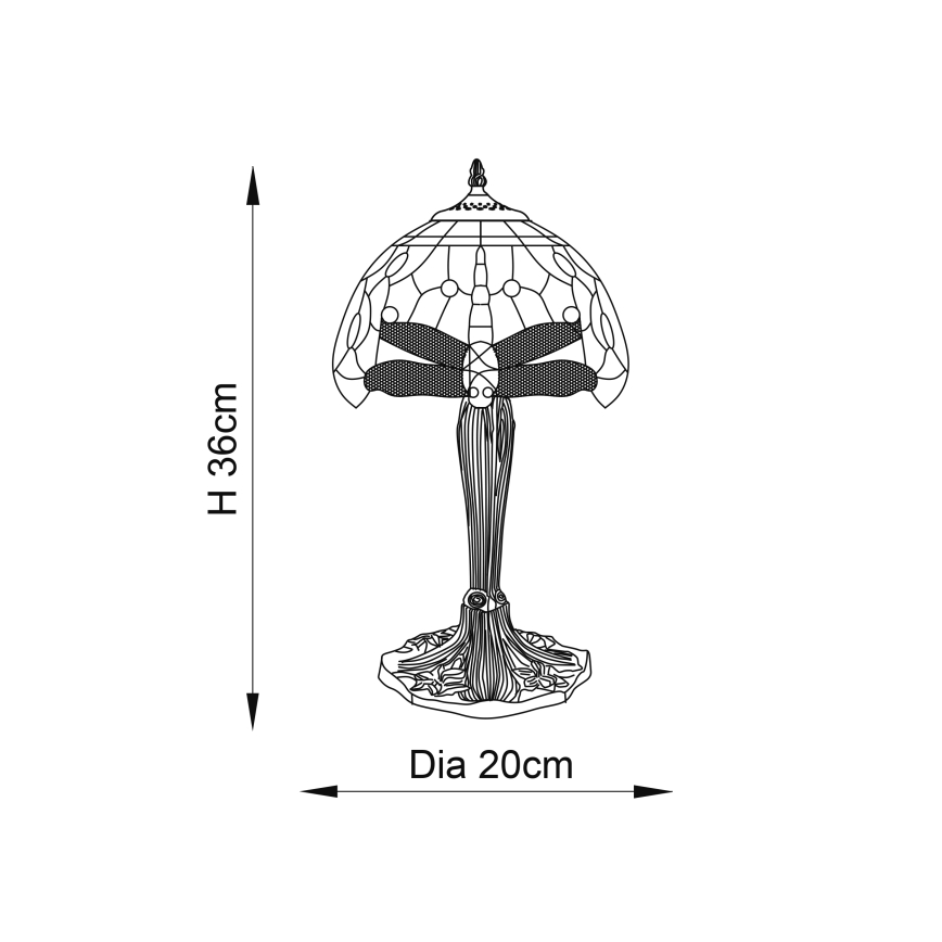 Endon 64091 - Tischleuchte LIBELLE 1xE14/40W/230V d 20 cm