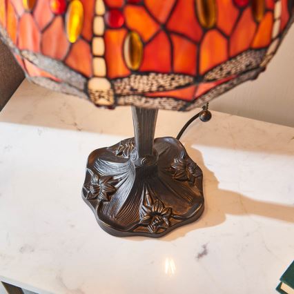 Endon 64092 - Tischlampe Tiffany DRAGONFLY 2xE27/60W/230V Durchmesser 30 cm