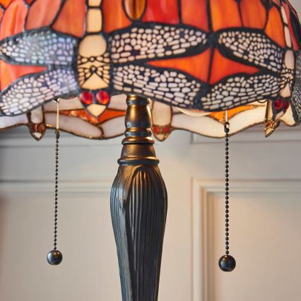 Endon 64092 - Tischlampe Tiffany DRAGONFLY 2xE27/60W/230V Durchmesser 30 cm