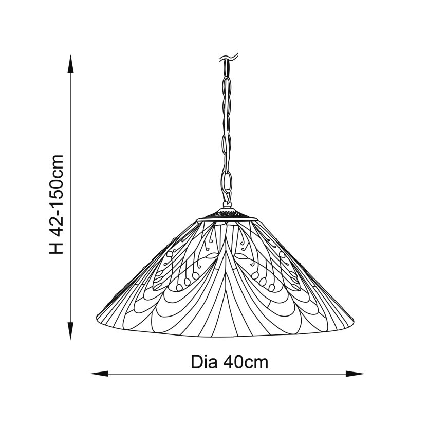 Endon 64162 - Hängeleuchte an Kette HECTOR 1xE27/60W/230V d 40 cm