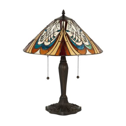 Endon 64163 - Tiffany-Tischlampe HECTOR 2xE27/60W/230V Ø 40 cm