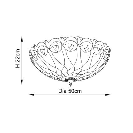 Endon 64173 - Deckenleuchte HUTCHINSON 2xE27/60W/230V d 50 cm