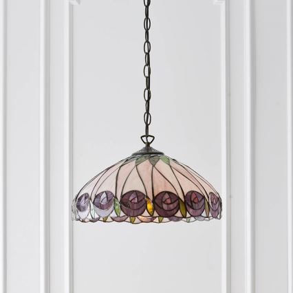 Endon 64176 - Tiffany-Hängeleuchte mit Kette HUTCHINSON 1xE27/60W/230V Ø 40 cm