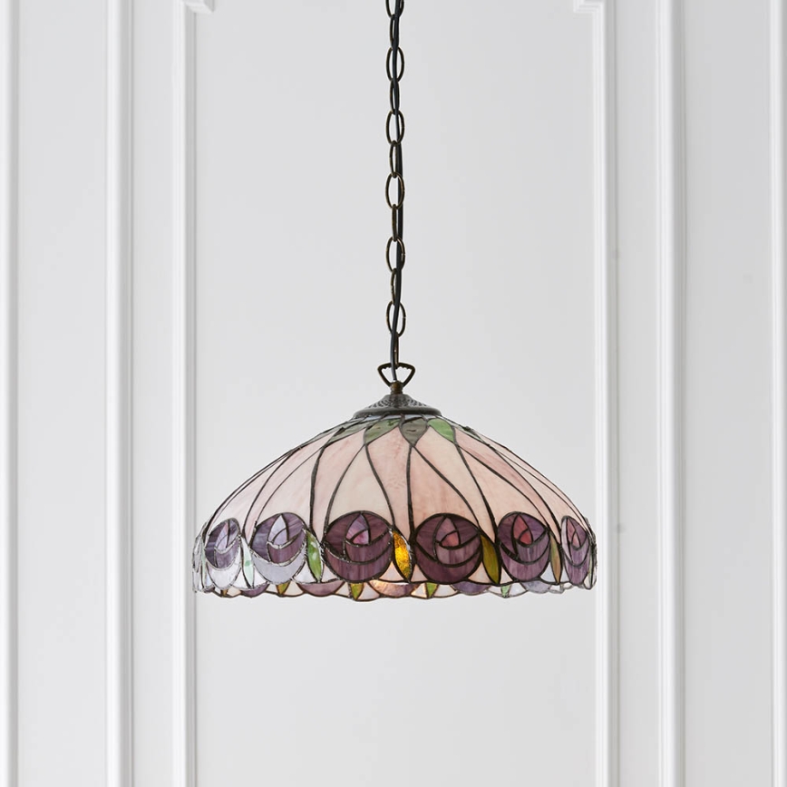 Endon 64176 - Tiffany-Hängeleuchte mit Kette HUTCHINSON 1xE27/60W/230V Ø 40 cm