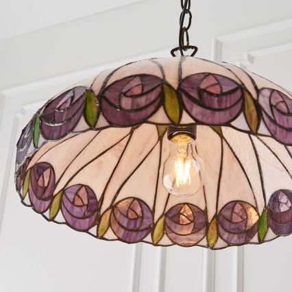 Endon 64176 - Tiffany-Hängeleuchte mit Kette HUTCHINSON 1xE27/60W/230V Ø 40 cm