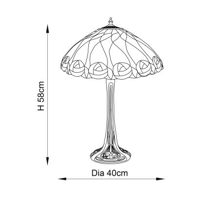 Endon 64177 - Tischleuchte HUTCHINSON 1xE27/60W/230V d 40 cm