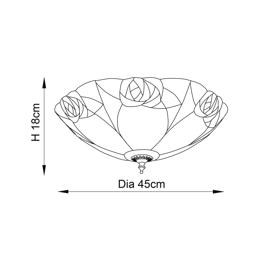 Endon 64182 - Deckenleuchte INGRAM 2xE27/60W/230V d 45 cm