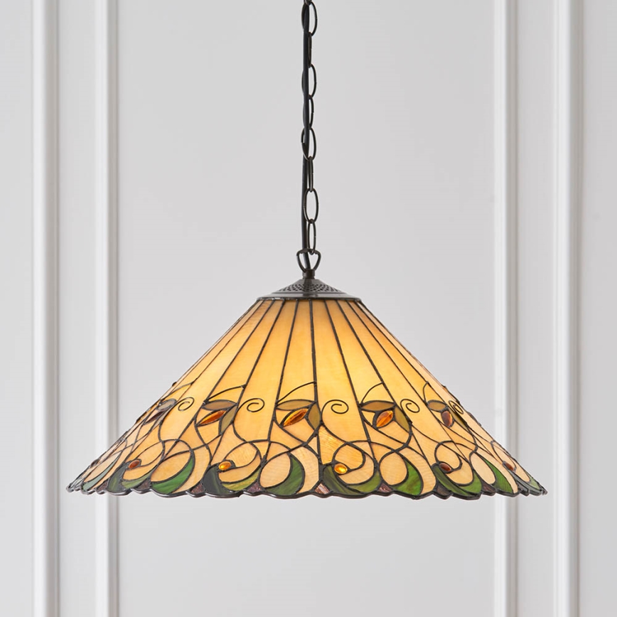 Endon 64194 - Kettenkronleuchter Tiffany JAMELIA 3xE27/60W/230V Ø 50 cm