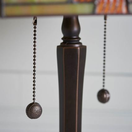 Endon 64286 - Tischlampe Tiffany NEVADA 2xE27/60W/230V Ø 40 cm