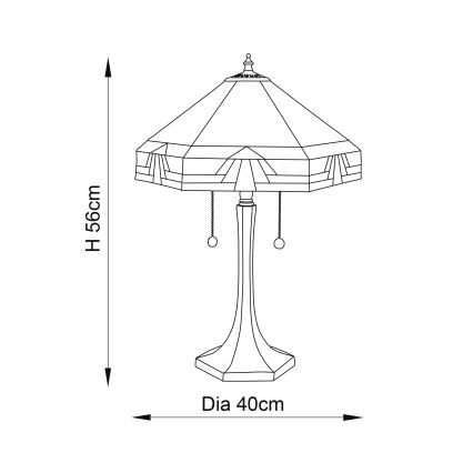 Endon 64286 - Tischleuchte NEVADA 2xE27/60W/230V d 40 cm