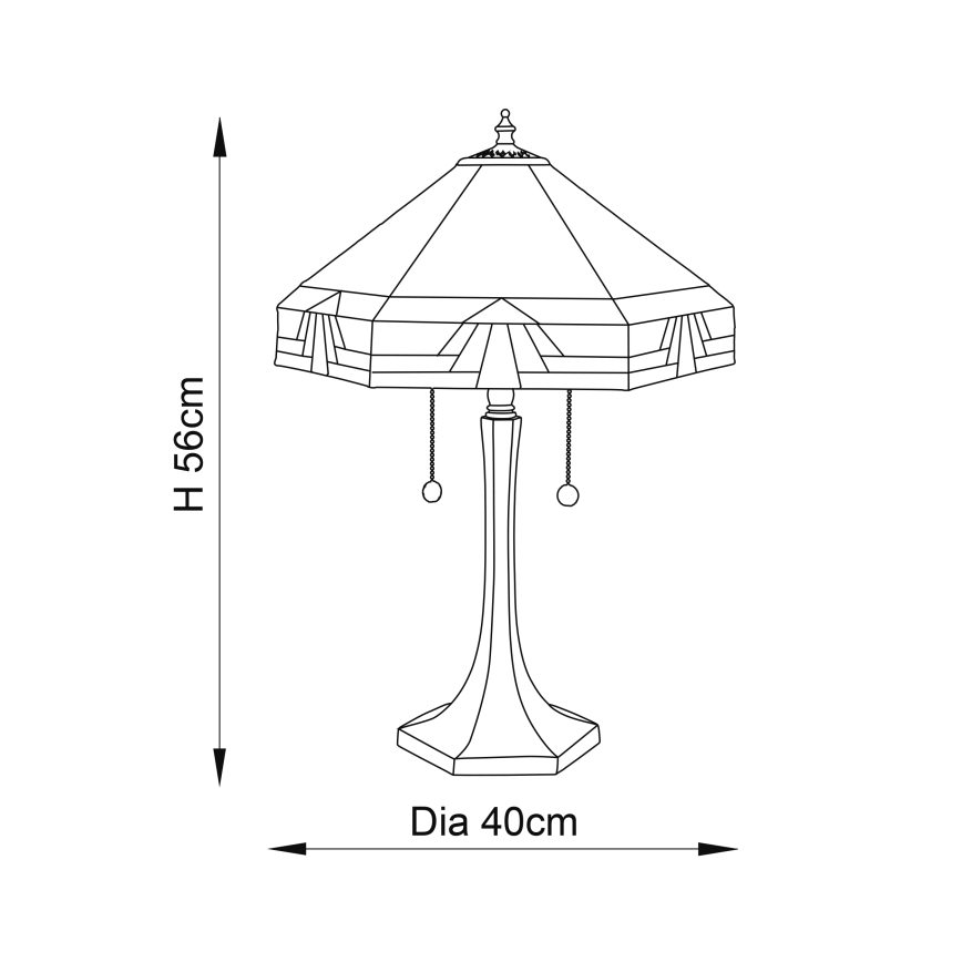Endon 64286 - Tischleuchte NEVADA 2xE27/60W/230V d 40 cm