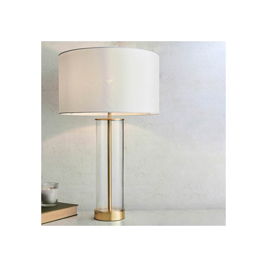 Endon 68802 - Dimmbare Tischlampe mit Touch-Bedienung LESSINA 1xE27/10W/230V gold/weiß