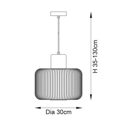 Endon 68986 - Hängeleuchte NICOLA 1xE27/40W/230V kupferfarben