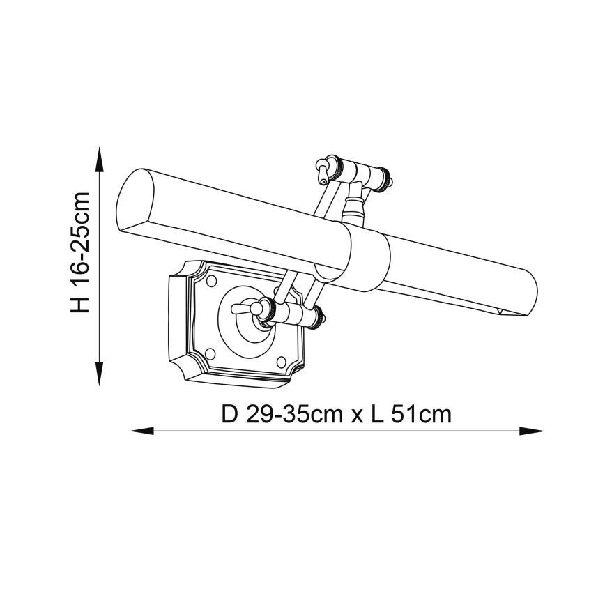 Endon 69833 - Bilderleuchte WINCHESTER 2xE14/6W/230V 51 cm Messing