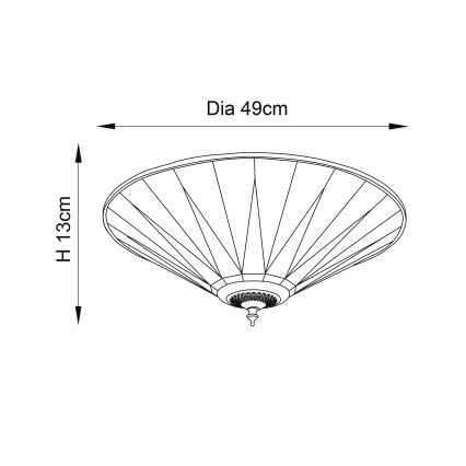 Endon 70240 - Deckenleuchte DARK STAR 2xE27/40W/230V d 49 cm