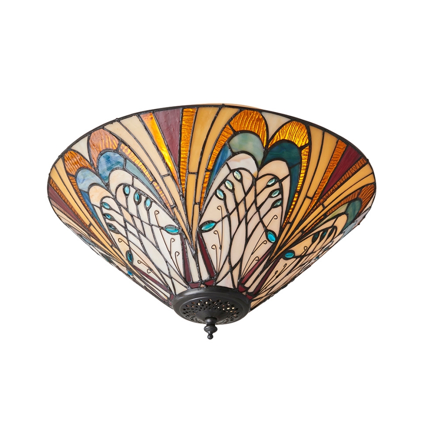 Endon 70241 - Deckenleuchte Tiffany HECTOR 2xE27/60W/230V Ø 40 cm