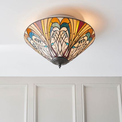 Endon 70241 - Deckenleuchte Tiffany HECTOR 2xE27/60W/230V Ø 40 cm