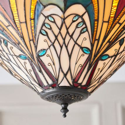 Endon 70241 - Deckenleuchte Tiffany HECTOR 2xE27/60W/230V Ø 40 cm