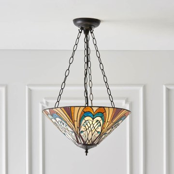 Endon 70750 - Kronleuchter mit Kette Tiffany HECTOR 3xE27/60W/230V Ø 40 cm