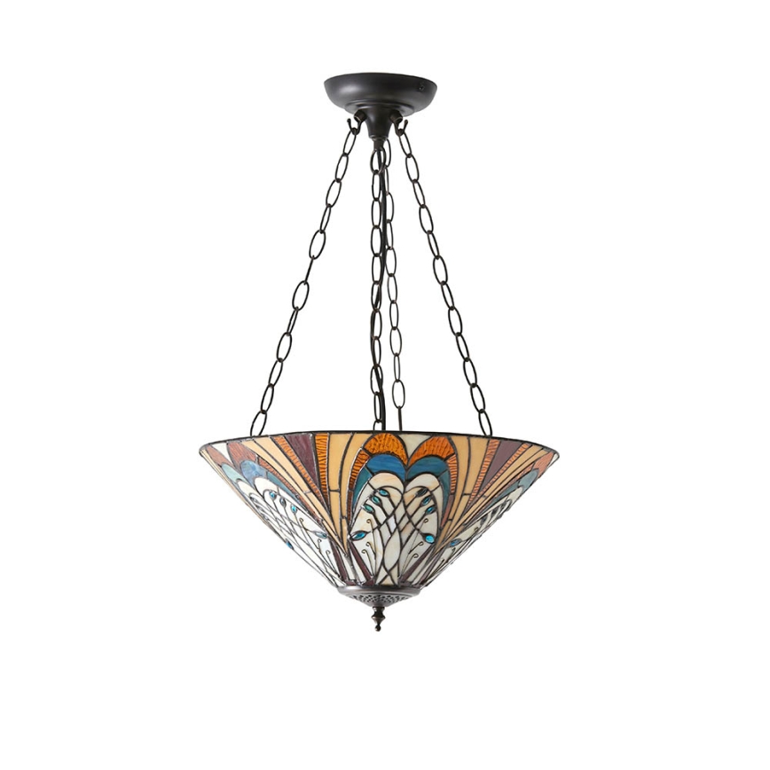 Endon 70750 - Kronleuchter mit Kette Tiffany HECTOR 3xE27/60W/230V Ø 40 cm