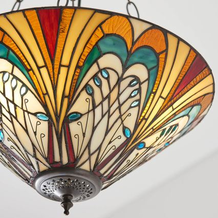Endon 70750 - Kronleuchter mit Kette Tiffany HECTOR 3xE27/60W/230V Ø 40 cm