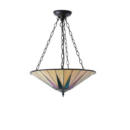 Endon 70754 - Kronleuchter mit Kette Tiffany DARK STAR 3xE27/60W/230V Ø 49 cm