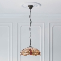 Endon 70824 - Tiffany-Kronleuchter DRAGONFLY an Kette, 3x E27/60W/230V, Ø 41 cm