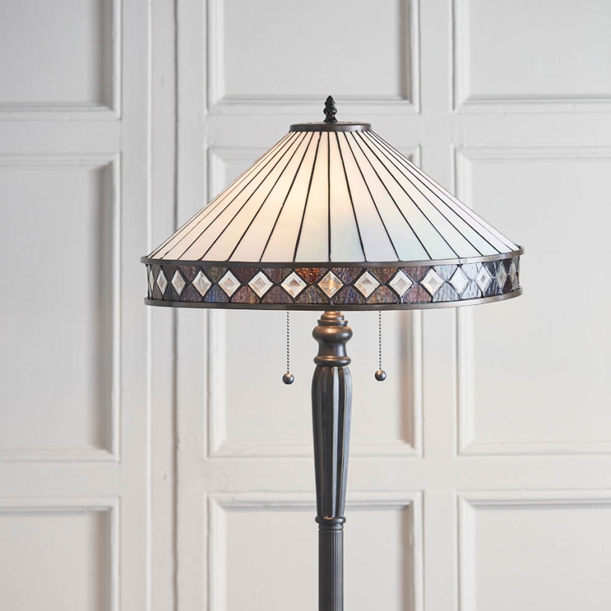 Endon 70936 - Stehleuchte Tiffany FARGO 2xE27/60W/230V Ø 50 cm